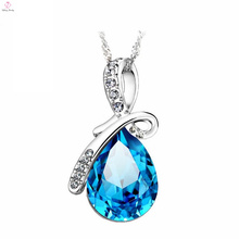 Beautiful 925 Sterling Silver Blue Stone Necklace Chain For Girls